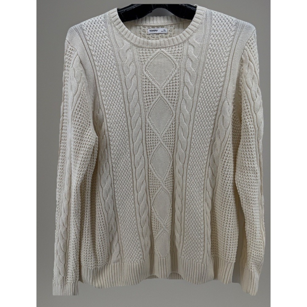 Sonoma Sweater XXL Cream Ivory Cable-Knit